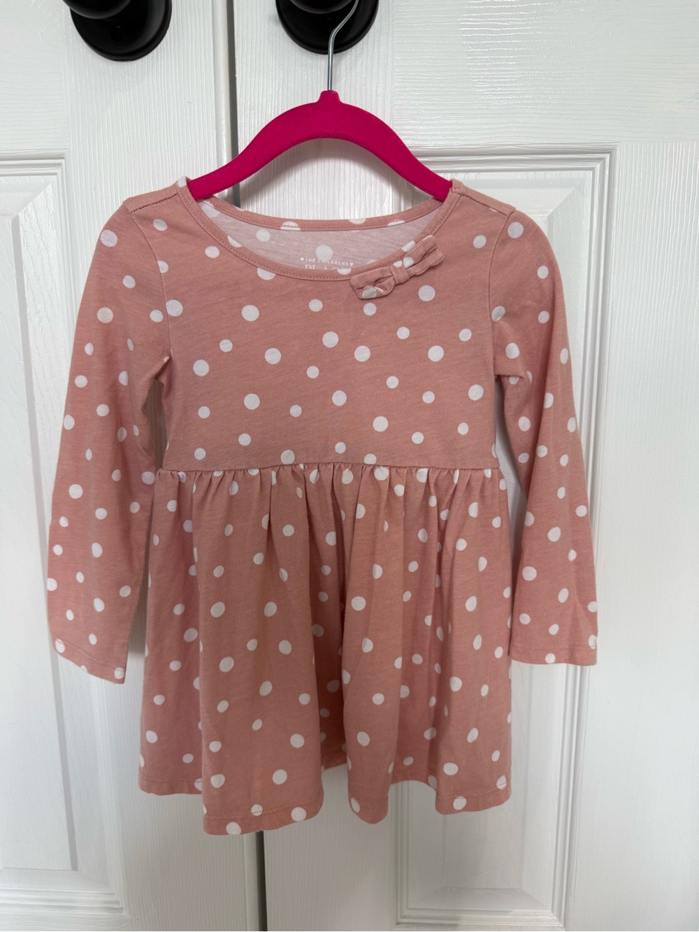 The Children's Place Pink Polka Dot Long Sleeve Dress